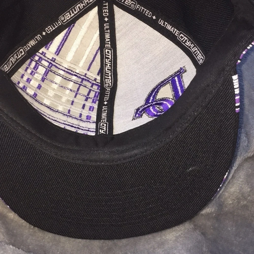 Washington DC hat size Small purple, black, white
